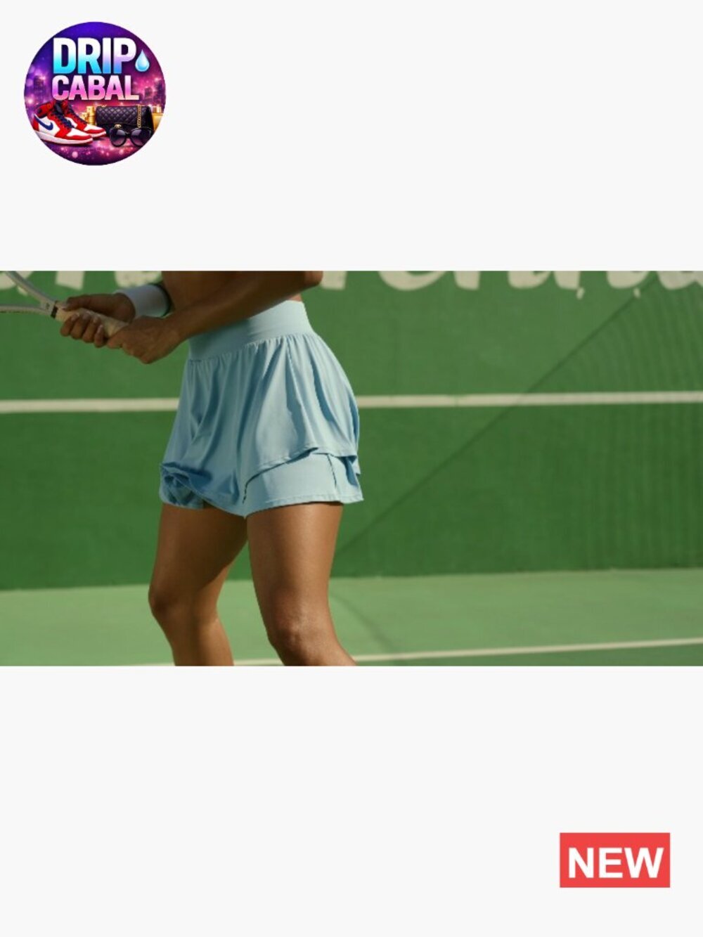 Pleated Tennis Skort with Pockets Double Ruffle Athletic Skirt Tummy Control - Picture 6 of 7